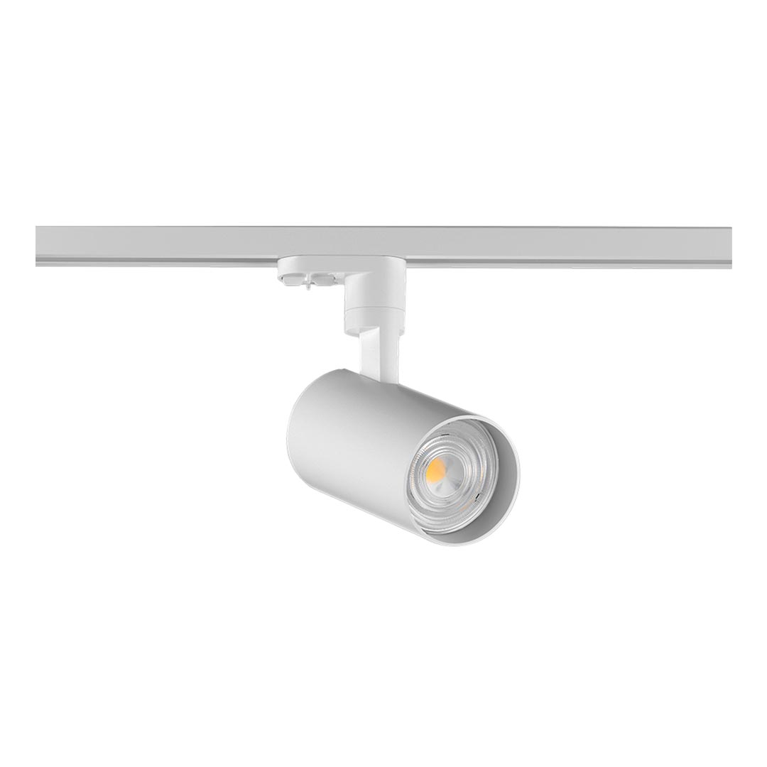 چراغ LED ريلی 20 وات مدل هانی سه فاز به قطر 7.5 سانتی متر با پخش 36 درجه نور مازی نور با رنگ بدنه سفید