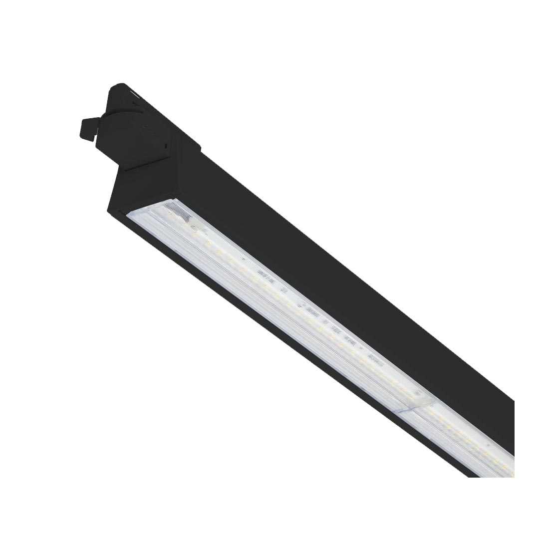چراغ LED ريلی تک فاز 25 وات مدل لومريا با پخش نامتقارن يك‌طرفه نور مازی نور به طول 60 سانتی متر با رنگ بدنه مشکی