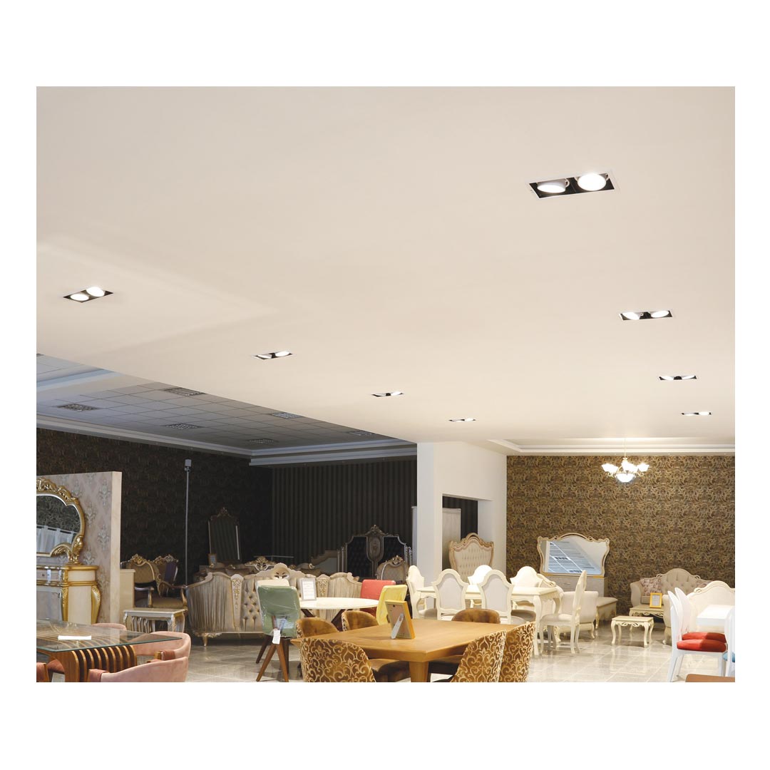 چراغ LED مولتی دانلايت اوربیتال تک خانه توكار مازی نور 52 وات قطر 9 سانتی متر