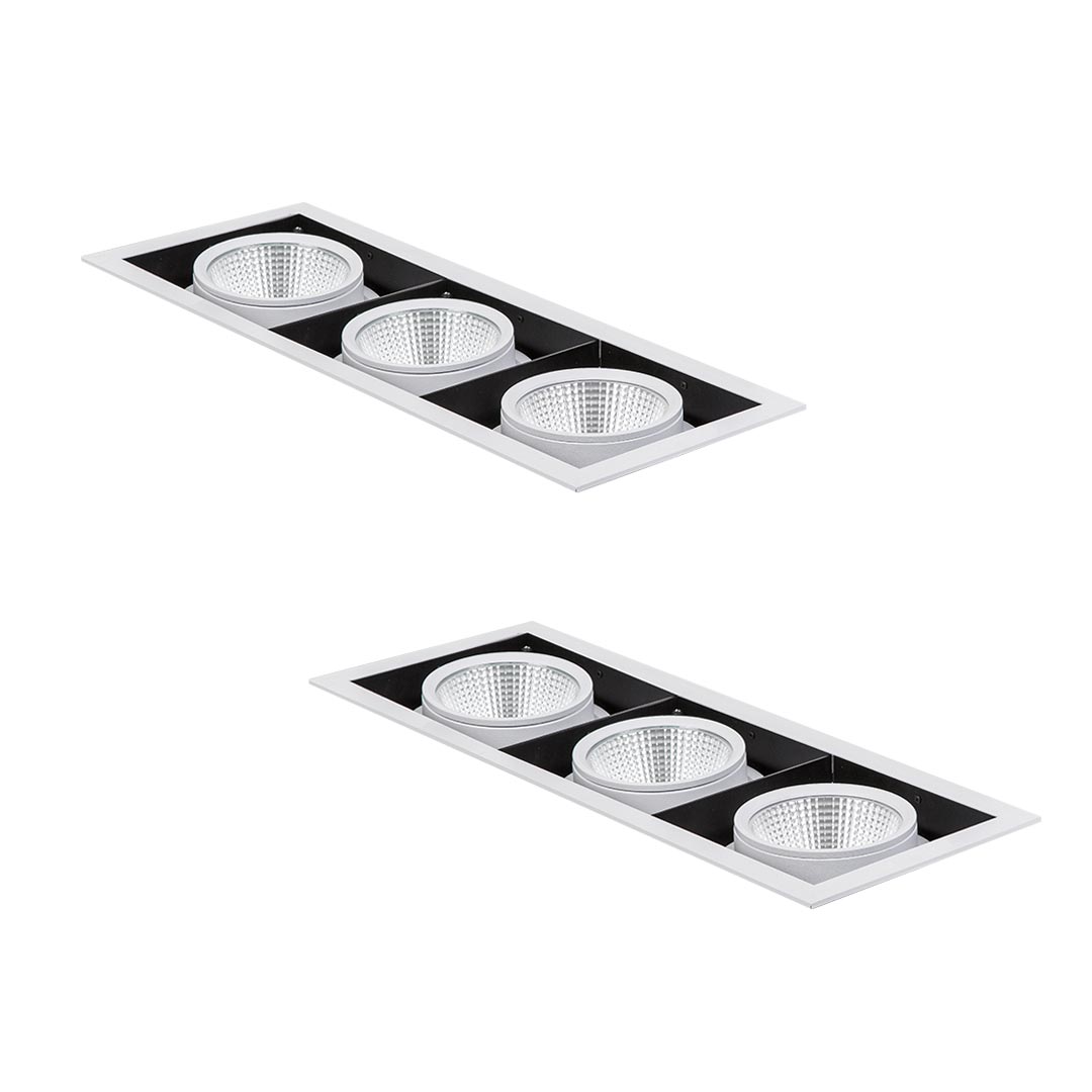 چراغ LED مولتی دانلايت اوربیتال سه خانه توكار مازی نور80 وات قطر 12.5 سانتی متر