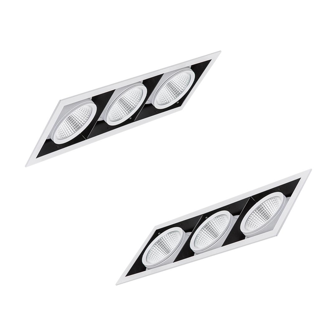 چراغ LED مولتی دانلايت اوربیتال سه خانه توكار مازی نور80 وات قطر 12.5 سانتی متر