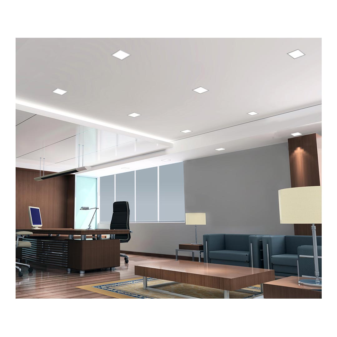 چراغ دانلايت توكار مربعی سفید 14 وات 12*12 سانتی متر مدل آريانا مازی نور