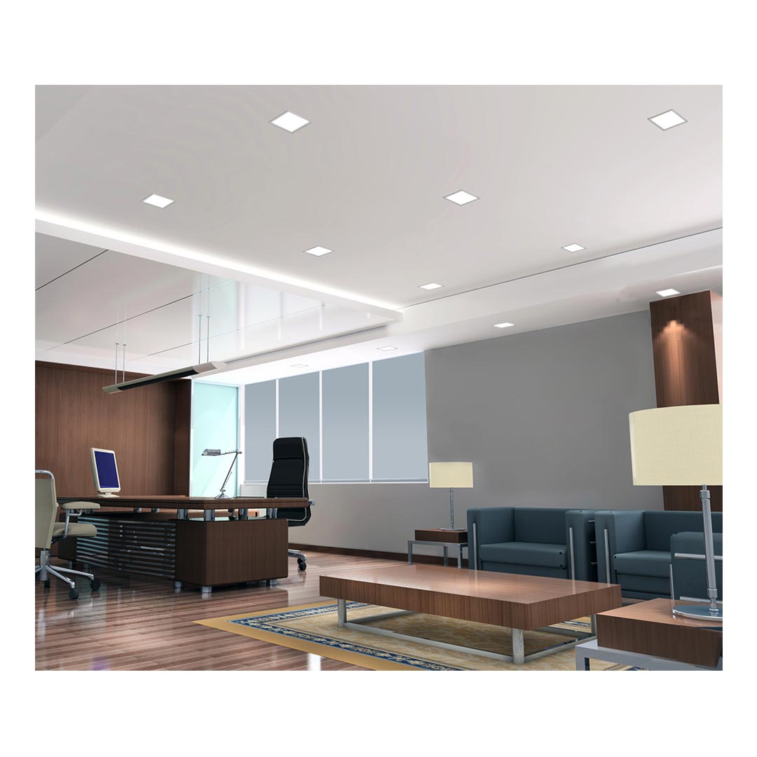 چراغ دانلايت توكار مربعی سفید 36 وات 20*20 سانتی متر مدل آريانا مازی نور