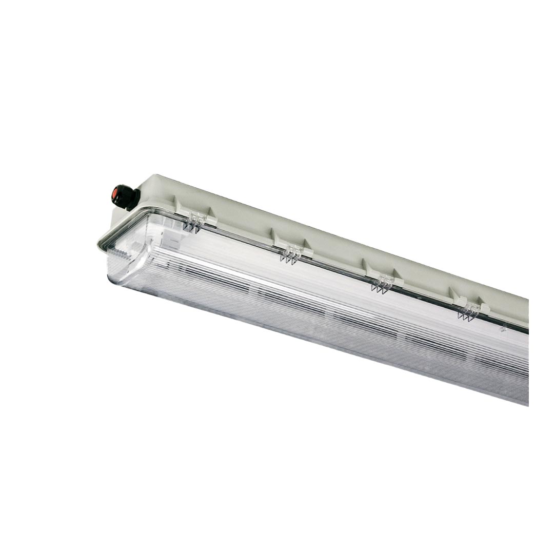 چراغ ضد انفجار 36*2 وات فلورسنتی Zone 1/21 با بالاست الكترونيكي، ترووايرينگ مازی نور